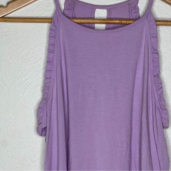 Lilly Pulitzer Alek Halter Top Purple Modal Cotton Sleeveless Ruffle Size XS - Picture 3 of 12